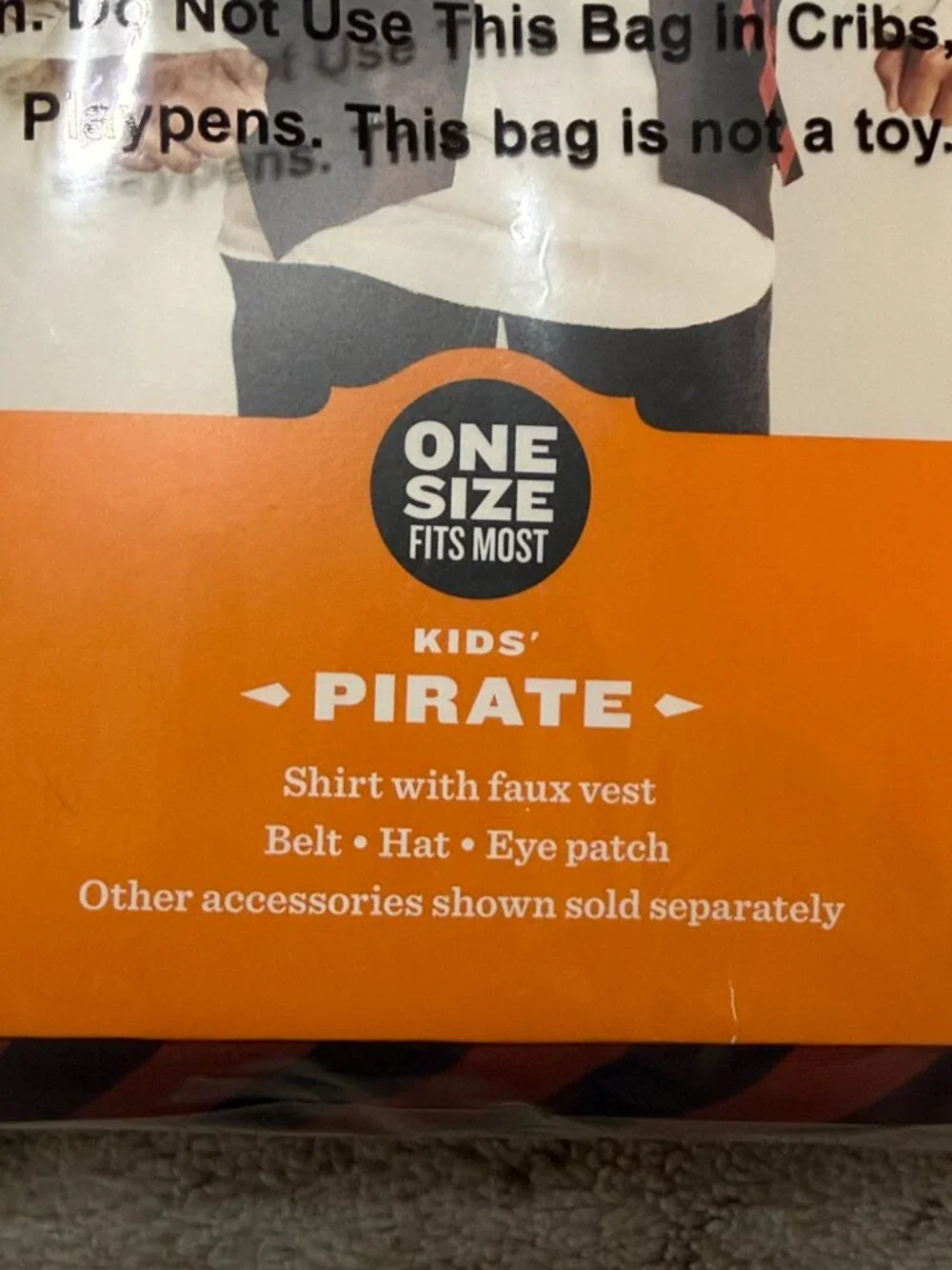 NWT! Pirate costume little boys 2-5T shirt hat eyepatch belt Halloween party